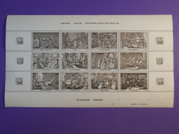 DH6 FRANCE   BEAU BLOC FEUILLET VIGNETTE AIDE AUX INTELECTUELS PARIS 1943  +BELLE GOMME++ - Philatelic Fairs