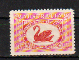 Centenaire De La Colonie D'Australie Occidentale 1929. Yv. 67 Neuf * Avec Charnière (cygne Noir) - Nuevos