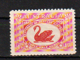 Centenaire De La Colonie D'Australie Occidentale 1929. Yv. 67 Neuf * Avec Charnière (cygne Noir) - Nuovi