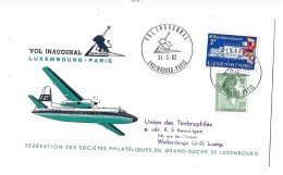 Vol Inaugural Luxembourg-Paris.Luxair.1962. - Lettres & Documents