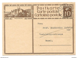 431 - 44 - Entier Postal Avec Illustration "Neuchâtel" Cachet à Date Mönthal 1929 - Entiers Postaux