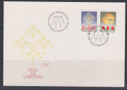 Finlande FDC 1985 943-44 Noël Croix De Saint-Thomas Oiseau De Noël En Bois Sculpté Jacinthes - FDC