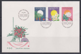 Finlande FDC 1988 1008-10 Croix-Rouge Noël Pâques Saint-Jean D’été Narcisses Rose - FDC