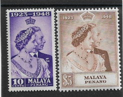 MALAYA - PENANG 1948 SILVER WEDDING SET UNMOUNTED MINT Cat £40+ - Penang