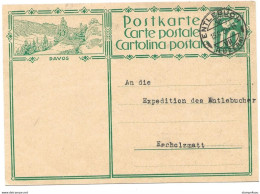 12 - 12 - Entier Postal Avec Illustration  "Davos" Cachet à Date Entlebuch 1929 - Entiers Postaux