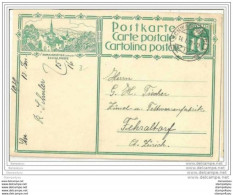 45 - 18 - Entier Postal Suisse Avec Illustration Romainmôtier - Cachet De Schwanden Glaris 1929 - Entiers Postaux