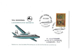 Vol Inaugural Luxembourg-Genêve.Luxair.1971. - Lettres & Documents