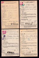 DDFF 547 -- AYWAILLE - 4 X Carte De Caisse D'Epargne Postale/Postspaarkaskaart 1930/1945 - Griffes Linéaires