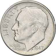 États-Unis, Dime, Roosevelt, 1947, Philadelphie, Argent, TTB+, KM:195 - 1946-...: Roosevelt