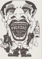 Jacques Lardie Caricature Publicitén Restaurant Pierjac Paris - Lardie