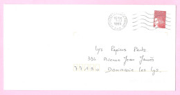 LUQUET - LA POSTE 1997 - Y&T N° 3085 - TVP Rouge Adh. Type I. Variété Bandes PHO. Sur Lettre Prioritaire. TB. - 1997-2004 Marianna Del 14 Luglio