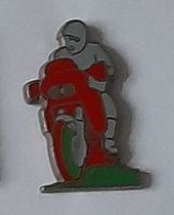 Pin' S  MOTO  Rouge  Avec  Motard - Motos