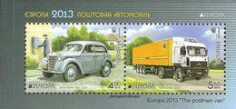 UCRANIA // UKRAINE // UCRAINA - EUROPA 2013 -TEMA ANUAL " POSTAL VEHICLE"-  HOJITA BLOQUE Del CARNET- DENTADO  11 Y 1/2 - 2013