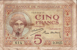 Madagascar 5 Francs 1926-1947 - Madagascar