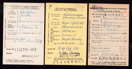 DDFF 552 -- BEYNE-HEUSAY - 3 X Carte De Caisse D'Epargne Postale/Postspaarkaskaart 1952/1968 - 2 X Grande Griffe - Portofreiheit