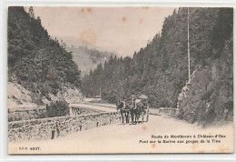 Route De Montbovon à Château-d'Oex Pont Sur La Sarine Aux Gorges De La Tine Attelage 1907 - Château-d'Œx