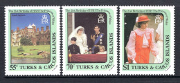 Turks & Caicos Islands 1982 21st Birthday Of Diana Princess Of Wales Set LHM (SG 709-711) - Turks And Caicos