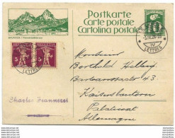 10 - 49 - Entier Postal Avec Illustration "Brunnen" Et Affranchissement Complémentaire 1928 - Entiers Postaux