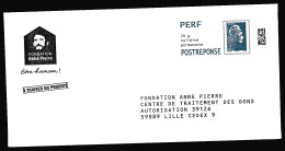 PAP Postréponse Perf Neuf Marianne L'engagée Fondation Abbè Pierre (verso 414593) (voir Scan) - Listos A Ser Enviados: Respuesta