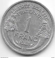 France 1 Franc 1945 B  Km 885a.2  Vf - 1 Franc