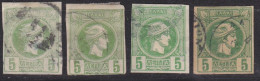 Grèce Petite Tête D'Hermes, 12 TP, N° 57 X 3, 58 X 2, 59, 79, 80, 81, 95, 96, 148 Tous Oblitérés B/TB - Used Stamps