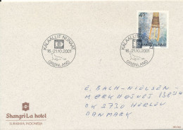 Greenland Cover Sent To Denmark With Special Hafnia Postmark 16-21/10-2001 Single Franked - Brieven En Documenten