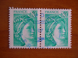 France Obl   Marianne N° 1967 Cachet Rond Bleu Paire - 1977-1981 Sabina Di Gandon