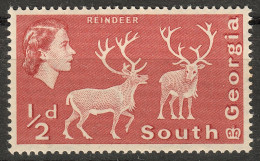 SOUTH GEORGIA Südgeorgien Era EII 1/2d Reindeer Stamp ** - Georgias Del Sur (Islas)