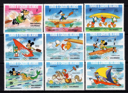 Turks & Caicos Islands 1984 Olympics, Walt Disney - 1984 OLYMPICS LOS ANGELES - Set MNH (SG 786B-794B) - Turks And Caicos