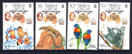 Turks & Caicos Islands 1984 Ausipex '84 - 175th Birth Anniversary Of Charles Darwin Set MNH (SG 818-821) - Turks And Caicos