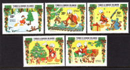 Turks & Caicos Islands 1984 Christmas - Walt Disney Characters Set MNH (SG 823-827) - Turks And Caicos