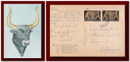 1973 Greece Postcard Heraclion Museum Palace Of Cnossos Posted To Scotland 3scans - Cartas & Documentos