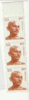 India 1991 100p  Gandhi Strip Of 3   Mint. Partly Dry Print  Mint Good Condition  (e36) - Mahatma Gandhi