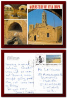 1986 Cyprus Hibris Postcard Monastery Of Ayia Napa Posted To Scotland 3scans - Cartas & Documentos