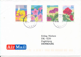 Japan Cover Sent To Denmark With Topic Stamps - Cartas & Documentos