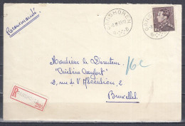 Aangetekende Brief Van Ganshoren B Naar Bruxelles - 1936-1951 Poortman