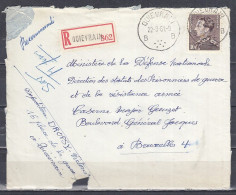 Aangetekende Brief Van Quievrain B Naar Bruxelles - 1936-51 Poortman