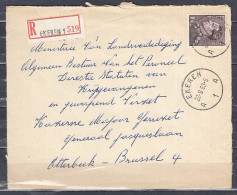 Aangetekende Brief Van Ekeren A1A Naar Etterbeek - 1936-51 Poortman