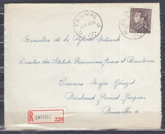 Aangetekende Brief Van Ensival C Naar Bruxelles - 1936-1951 Poortman