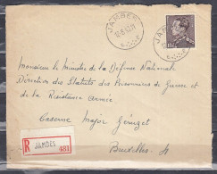 Aangetekende Brief Van Jambes E Naar Bruxelles - 1936-1951 Poortman