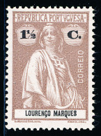 Mozambique / Lourenço Marques - 1914 - Ceres - 1 1/2 - Chalky Paper - MNG - Lourenco Marques