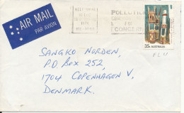 Australia Cover Sent To Denmark Melbourne 10-12-1974 Single Franked - Covers & Documents