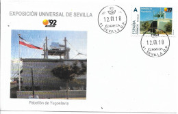 SPAIN. COVER EXPO'92 SEVILLA. YUGOSLAVIA PAVILION. - Autres & Non Classés