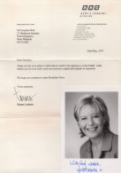 Juliet Morris BBC TV News Presenter Hand Signed Photo & Letter - Acteurs & Toneelspelers