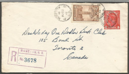 1946 Registered Cover 14c War/Uprated PSE RPO CDS Moncton New Brunswick NB To Toronto Ontario - Postgeschichte