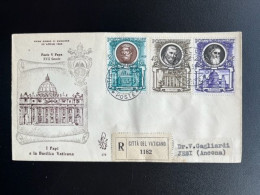 VATICAN VATICANE 1953 REGISTERED FDC POPES SEND TO JESI ITALY 23-04-1953 VATICAAN VATICANO - Cartas & Documentos