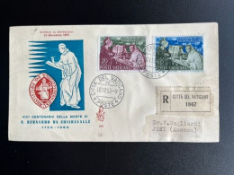 VATICAN VATICANE 1953 REGISTERED FDC SAINT BERNARD SEND TO JESI ITALY 10-11-1953 VATICAAN VATICANO - Storia Postale