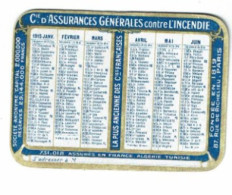 Petit Calendrier Publicitaire 1915 COMPAGNIE DES ASSURANCES GENERALES Incendie Vol Accidents - Klein Formaat: 1901-20