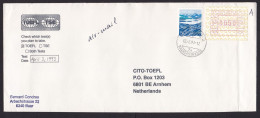 Switzerland: Airmail Cover To Netherlands, 1993, 1 Stamp & ATM Machine Label, Mountains (damaged: Crease) - Brieven En Documenten