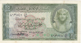 EGYPT 25 PT. PIASTRES 1957 P-28 Sig/ EMAREI #10 EF+ SERIES 60 - Egypte